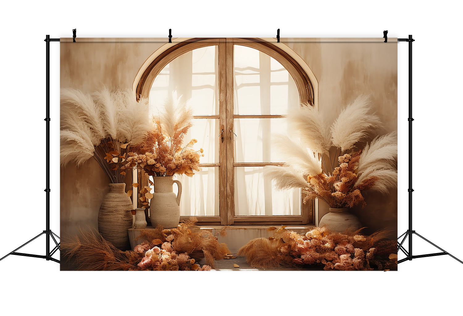 Autumn Flowers Reed Room Window Backdrop UK BRP7-85