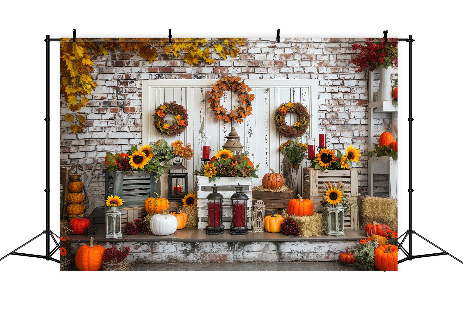 Withe Door Pumpkin Autumn Backdrop UK BRP7-92