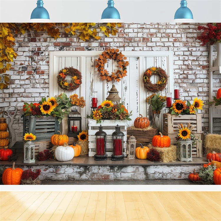 Withe Door Pumpkin Autumn Backdrop UK BRP7-92