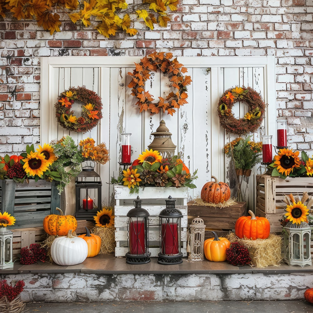 Withe Door Pumpkin Autumn Backdrop UK BRP7-92