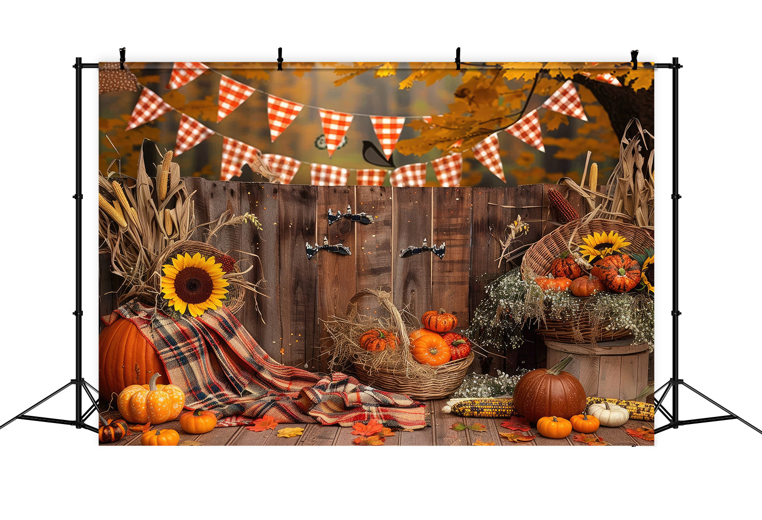 Wood Sunflower Food Autumn Photography Backdrop UK BRP7-94