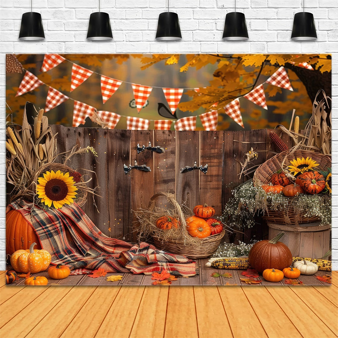 Wood Sunflower Food Autumn Photography Backdrop UK BRP7-94