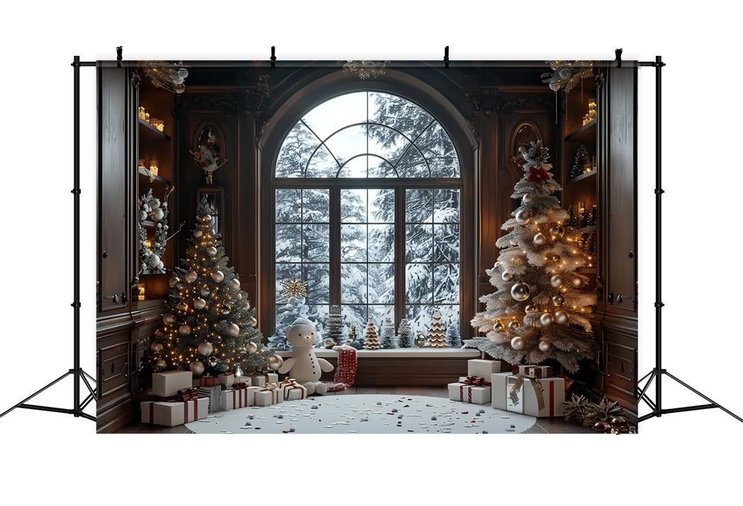 Christmas Cozy Snowy Cabin Backdrop UK BRP8-10