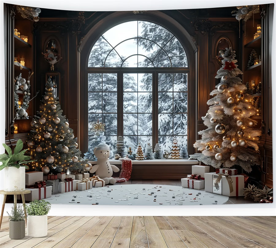 Christmas Cozy Snowy Cabin Backdrop UK BRP8-10