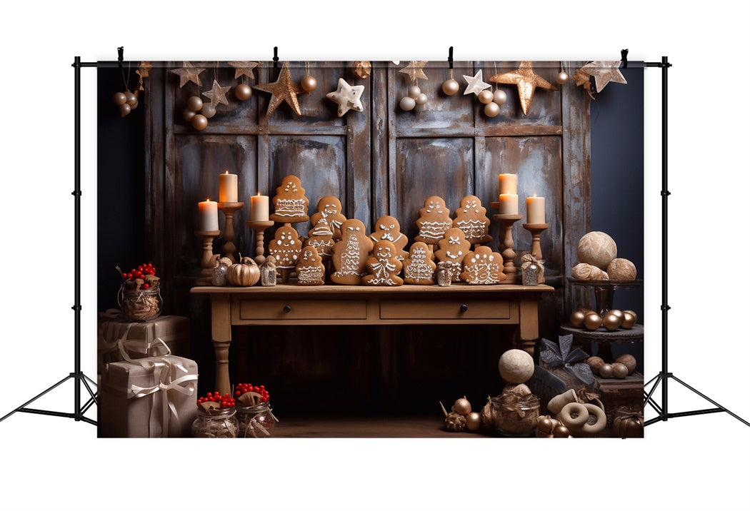 Christmas Gingerbread Cookie Table Backdrop UK BRP8-101