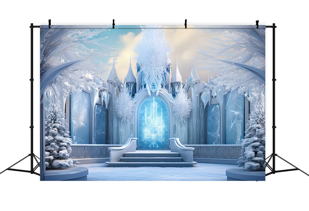 Icy Dreamland Christmas Castle Backdrop UK BRP8-104