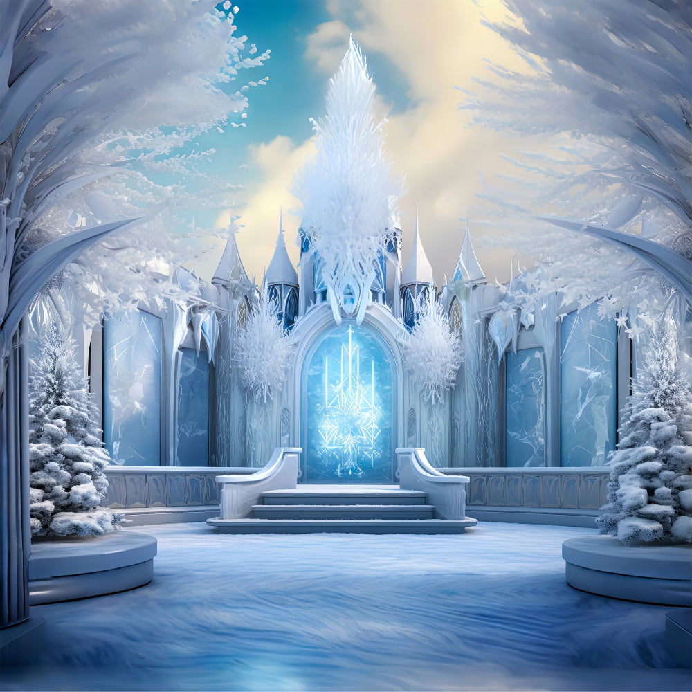 Icy Dreamland Christmas Castle Backdrop UK BRP8-104