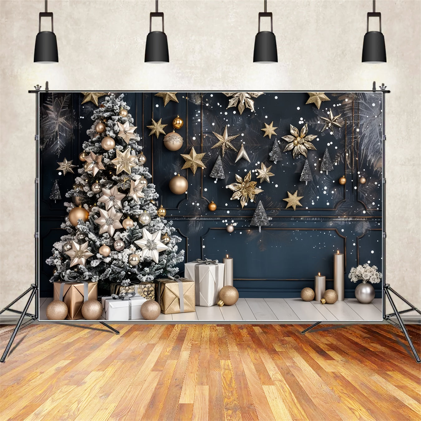 Christmas Tree with Stars Backdrop UK BRP8-11