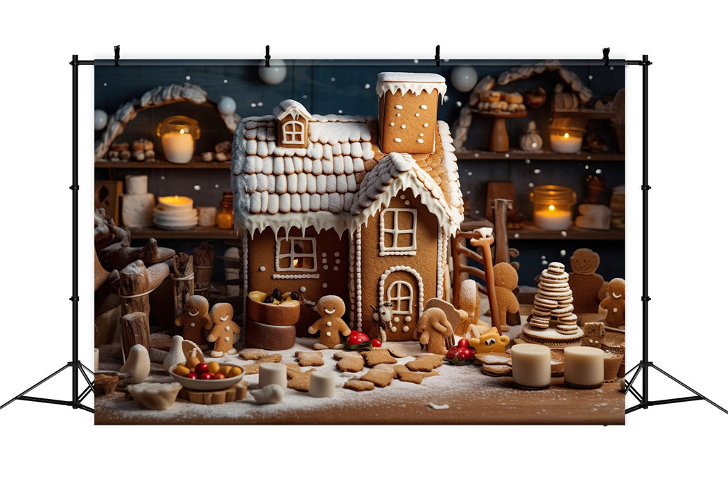 Christmas Gingerbread Kitchen Backdrop UK BRP8-123