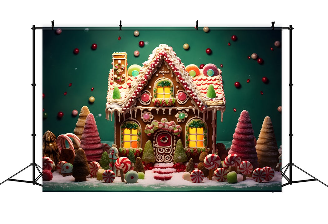 Christmas Sweet Candyland House  Backdrop UK BRP8-125