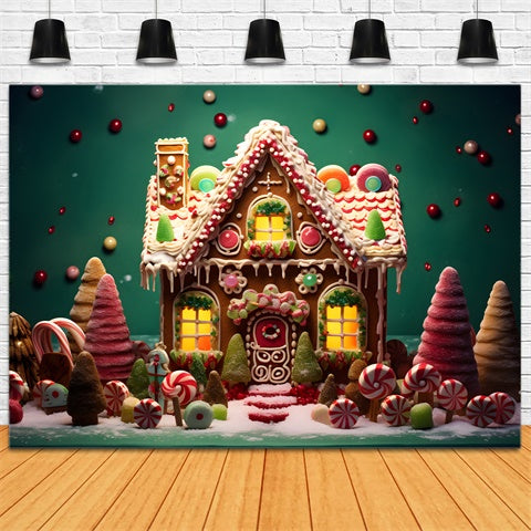 Christmas Sweet Candyland House  Backdrop UK BRP8-125