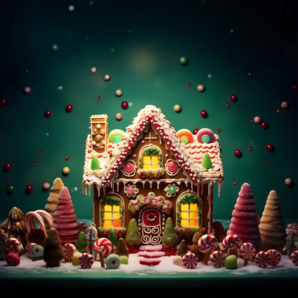 Christmas Sweet Candyland House  Backdrop UK BRP8-125