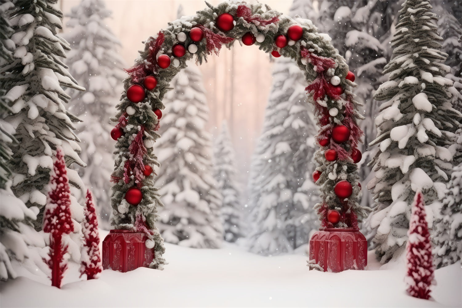 Holiday Wonderland Pathway with Snowy Arch Backdrop UK BRP8-127