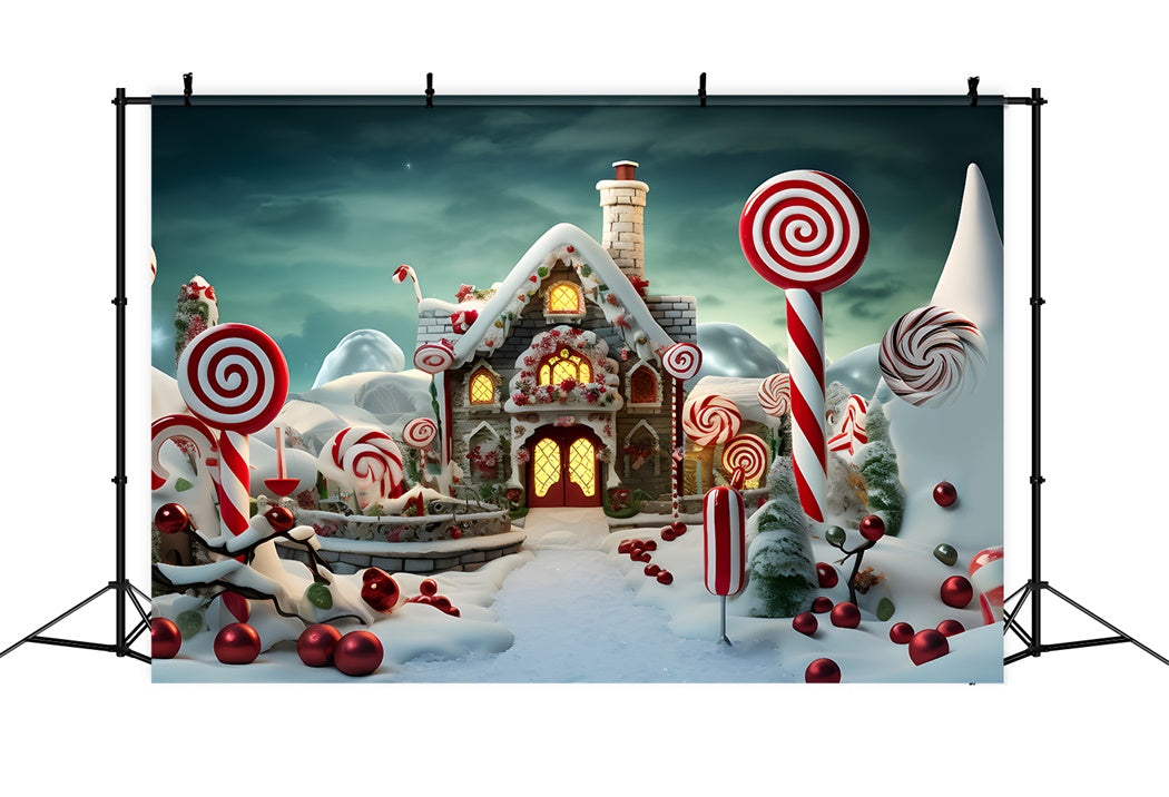 Christmas Gingerbread House Candy Dreamland Backdrop UK BRP8-133