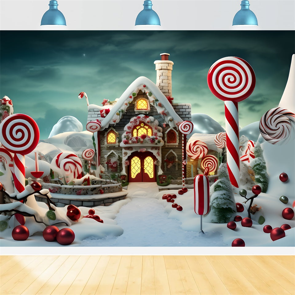 Christmas Gingerbread House Candy Dreamland Backdrop UK BRP8-133