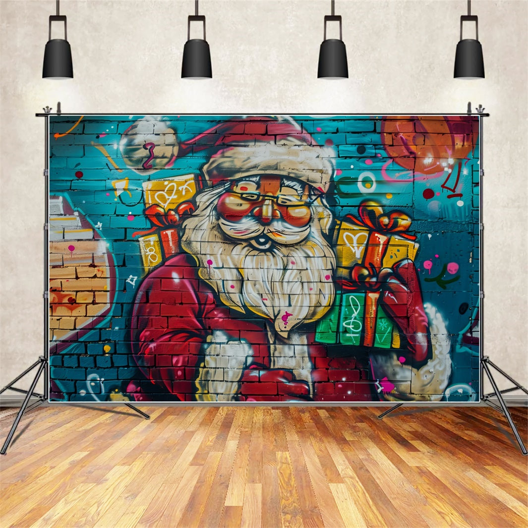 Santa Claus Graffiti Christmas Backdrop UK BRP8-147