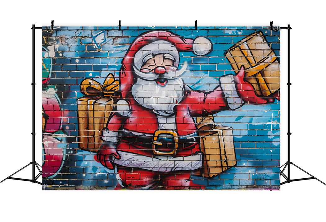 Santa Art Wall Christmas Backdrop UK BRP8-148