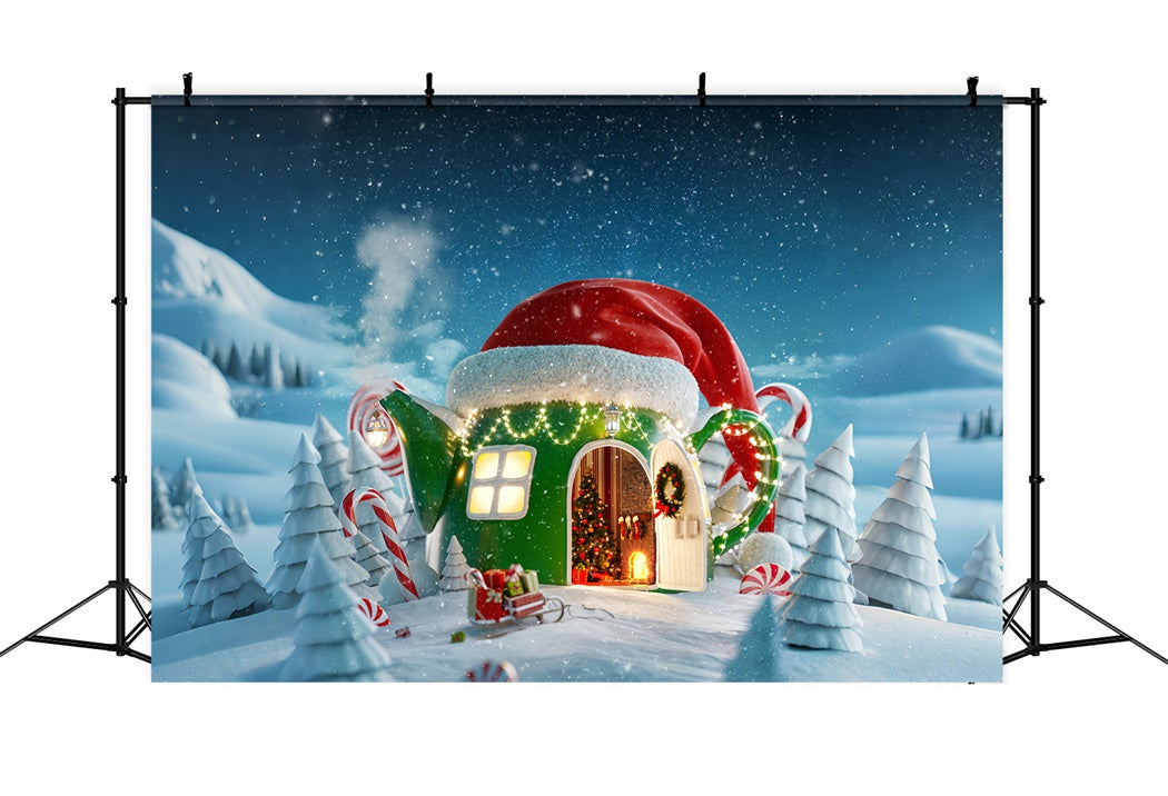 Whimsical Christmas Teapot Backdrop UK BRP8-149