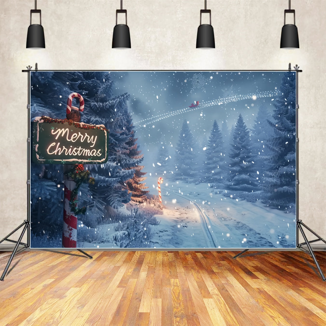 Enchanted Christmas Forest Path Backdrop UK BRP8-15