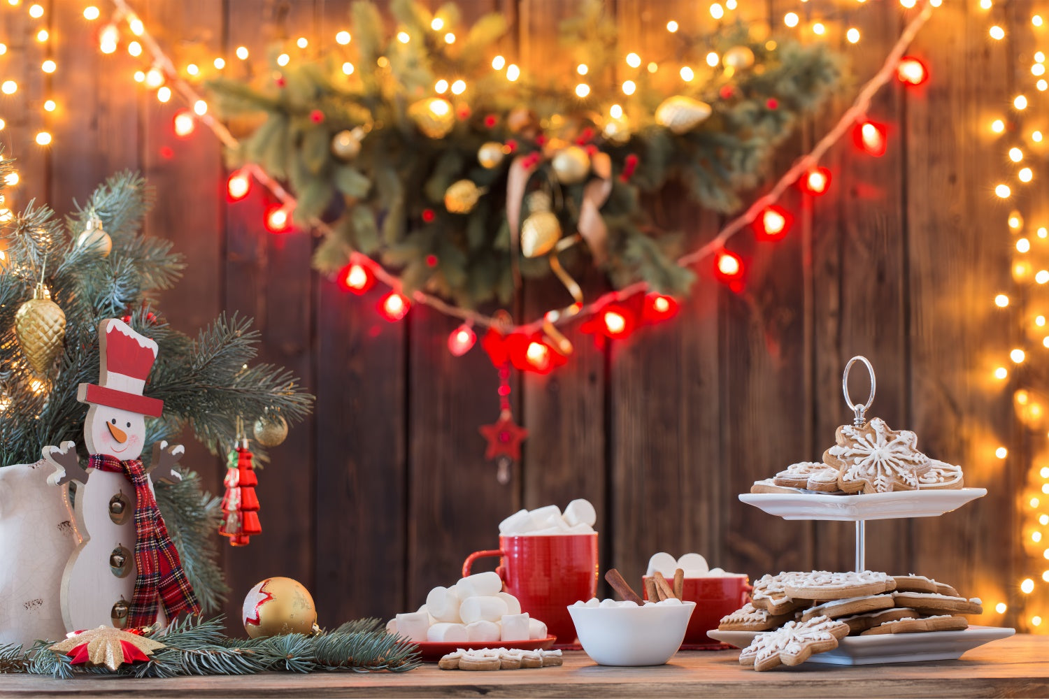 Warm Lights and Christmas Treats Backdrop UK BRP8-151