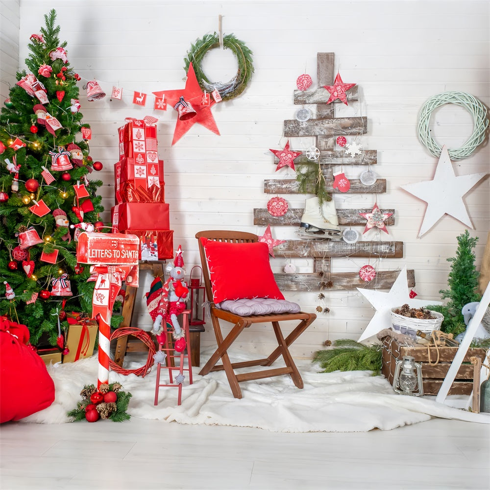 Christmas Tree Wall Decor Gift Stack Backdrop UK BRP8-153