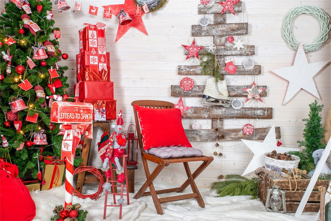 Christmas Tree Wall Decor Gift Stack Backdrop UK BRP8-153