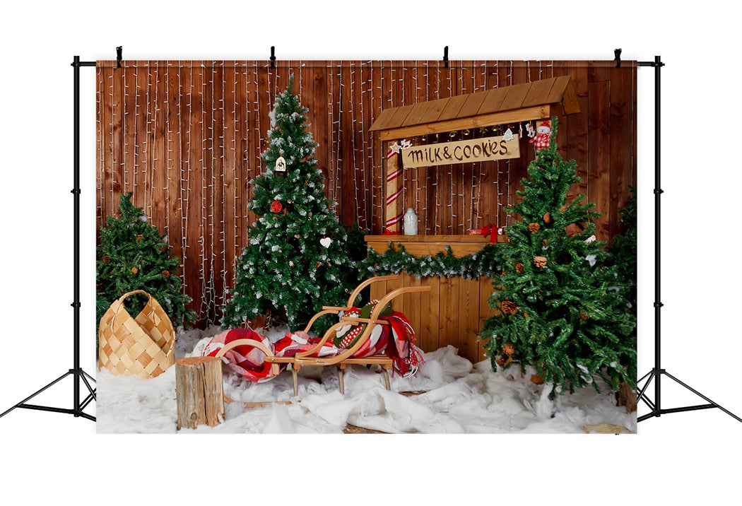 Cozy Cabin Christmas Market Backdrop UK BRP8-155