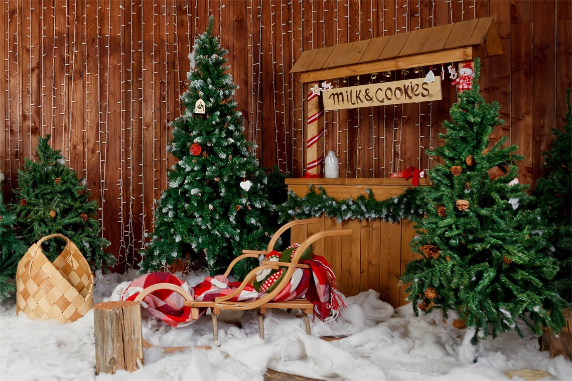 Cozy Cabin Christmas Market Backdrop UK BRP8-155