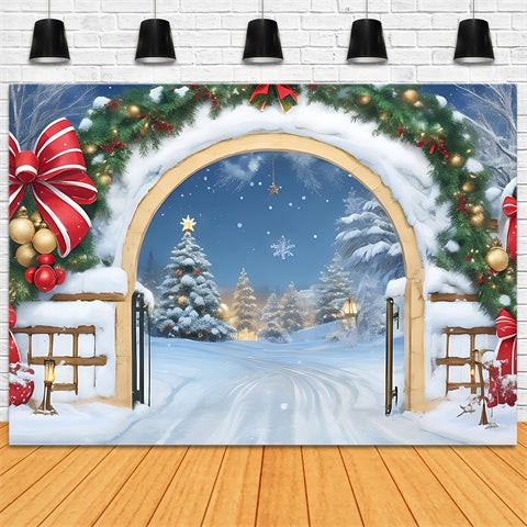 Christmas Snowy Trail and Arch Backdrop UK BRP8-162