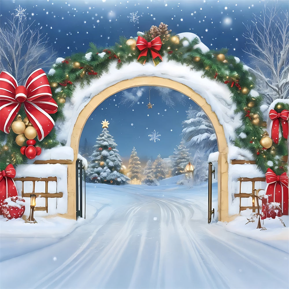 Christmas Snowy Trail and Arch Backdrop UK BRP8-162