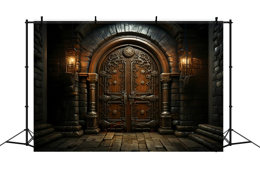 Dark Gothic Doorway Halloween Backdrop BRP8-173