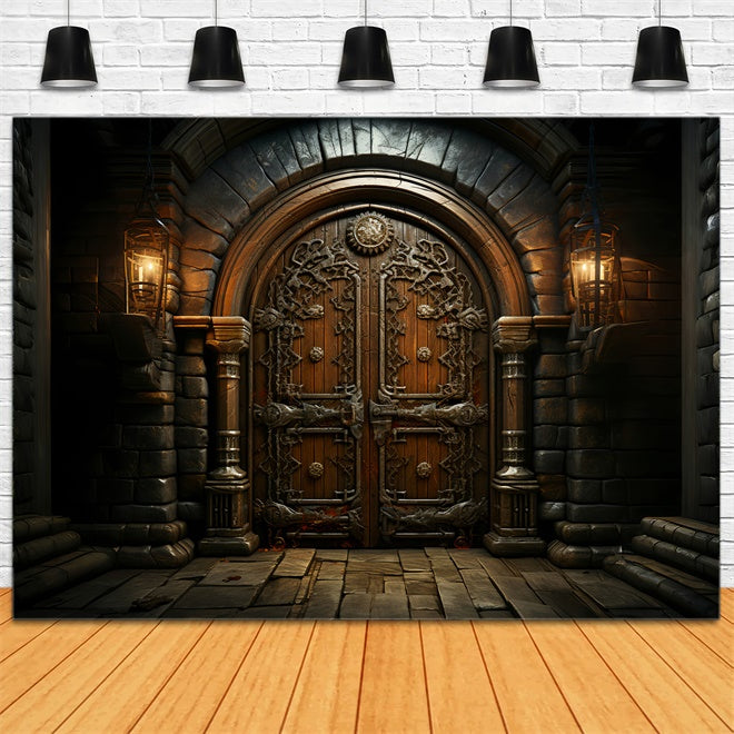 Dark Gothic Doorway Halloween Backdrop BRP8-173