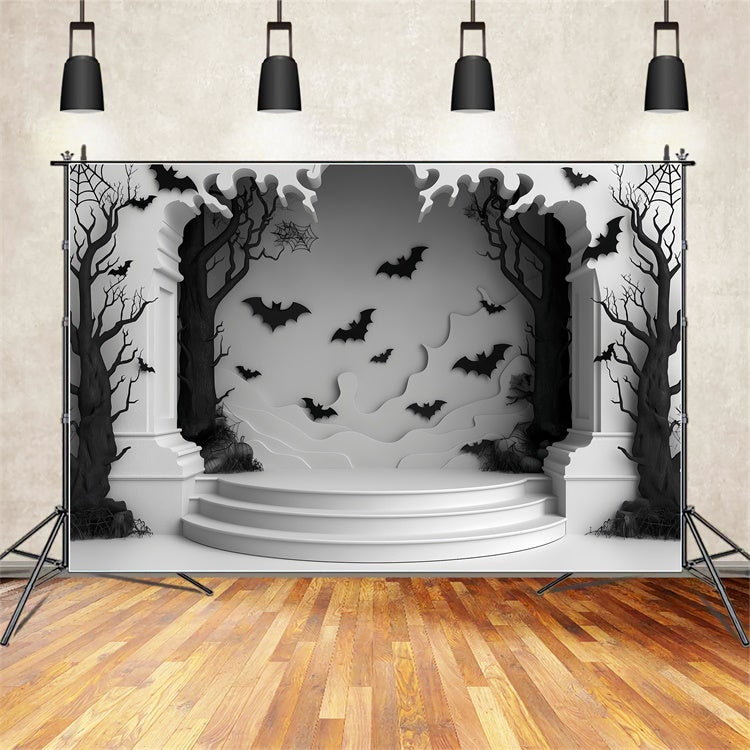 Haunted Forest with Bats Halloween Stage Backdrop BRP8-187