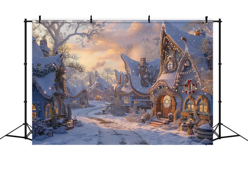 Christmas Enchanted Cottage Street Backdrop UK BRP8-19