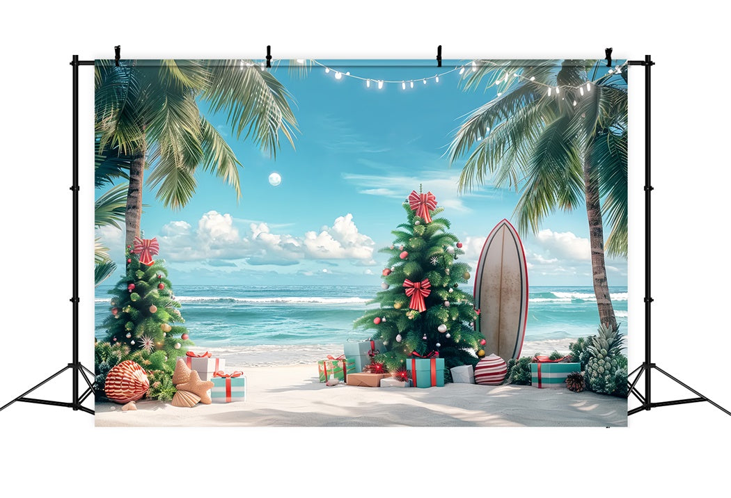 Tropical Christmas Beach Backdrop UK BRP8-2