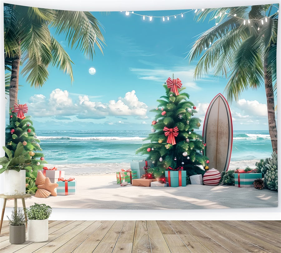 Tropical Christmas Beach Backdrop UK BRP8-2