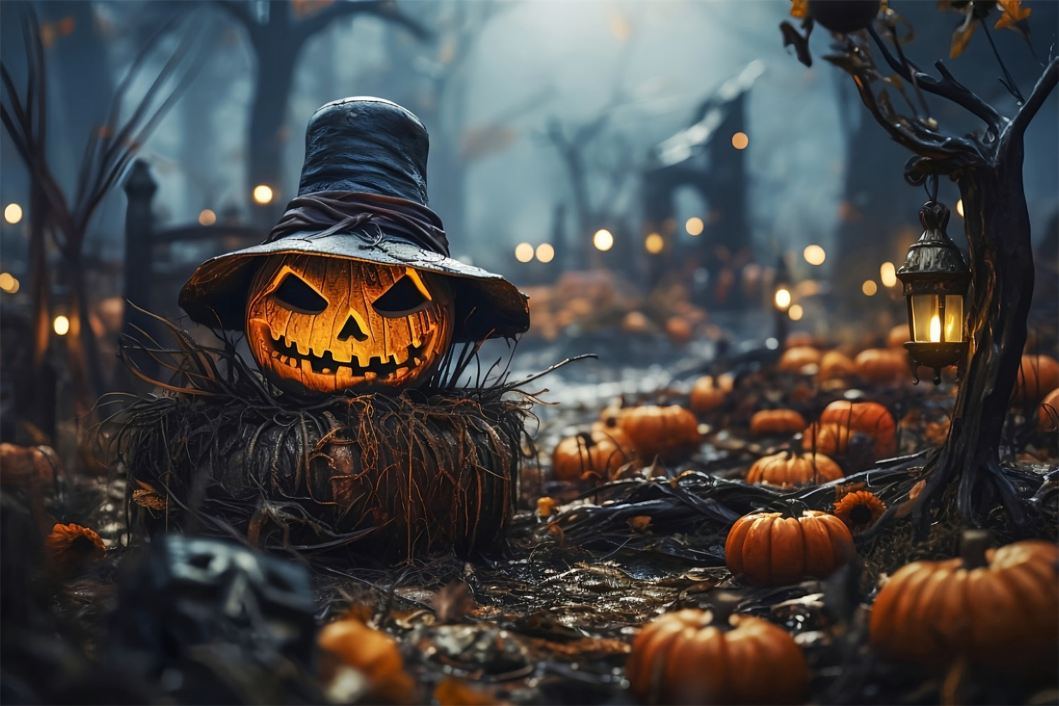 Halloween Pumpkin King in Haunted Woodland Backdrop UK BRP8-203