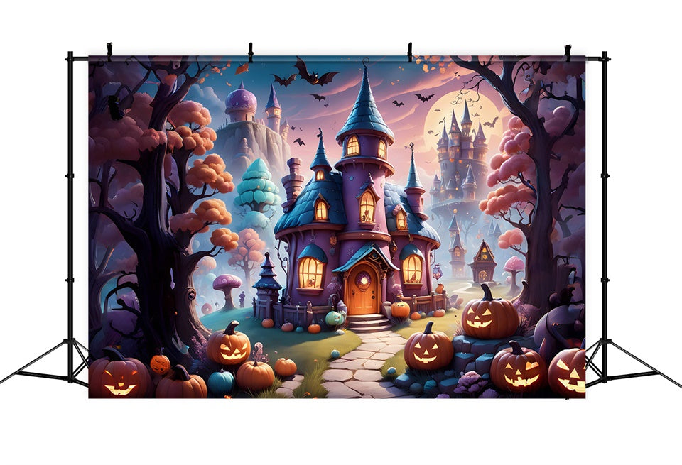 Halloween Mystical Witch’s Manor with Pumpkins Backdrop UK BRP8-208