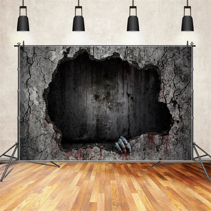 Frightening Hole with Ghostly Hand Halloween Backdrop UK BRP8-226