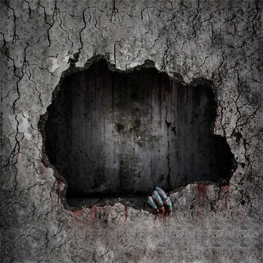 Frightening Hole with Ghostly Hand Halloween Backdrop UK BRP8-226