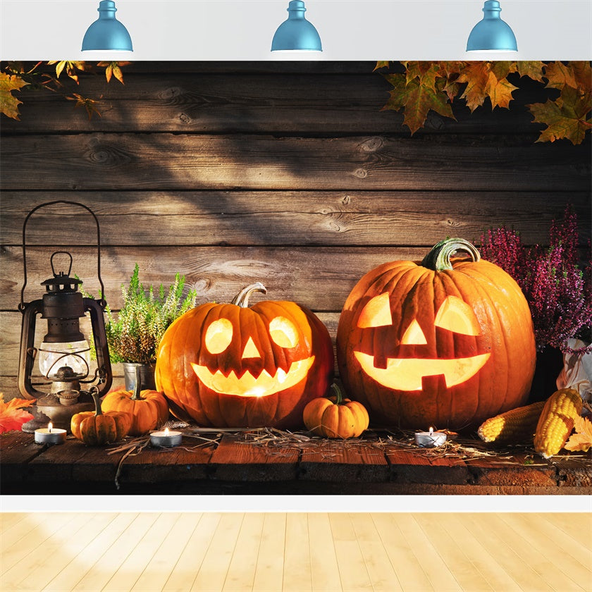 Cozy Pumpkin Harvest Display Halloween Backdrop UK BRP8-227