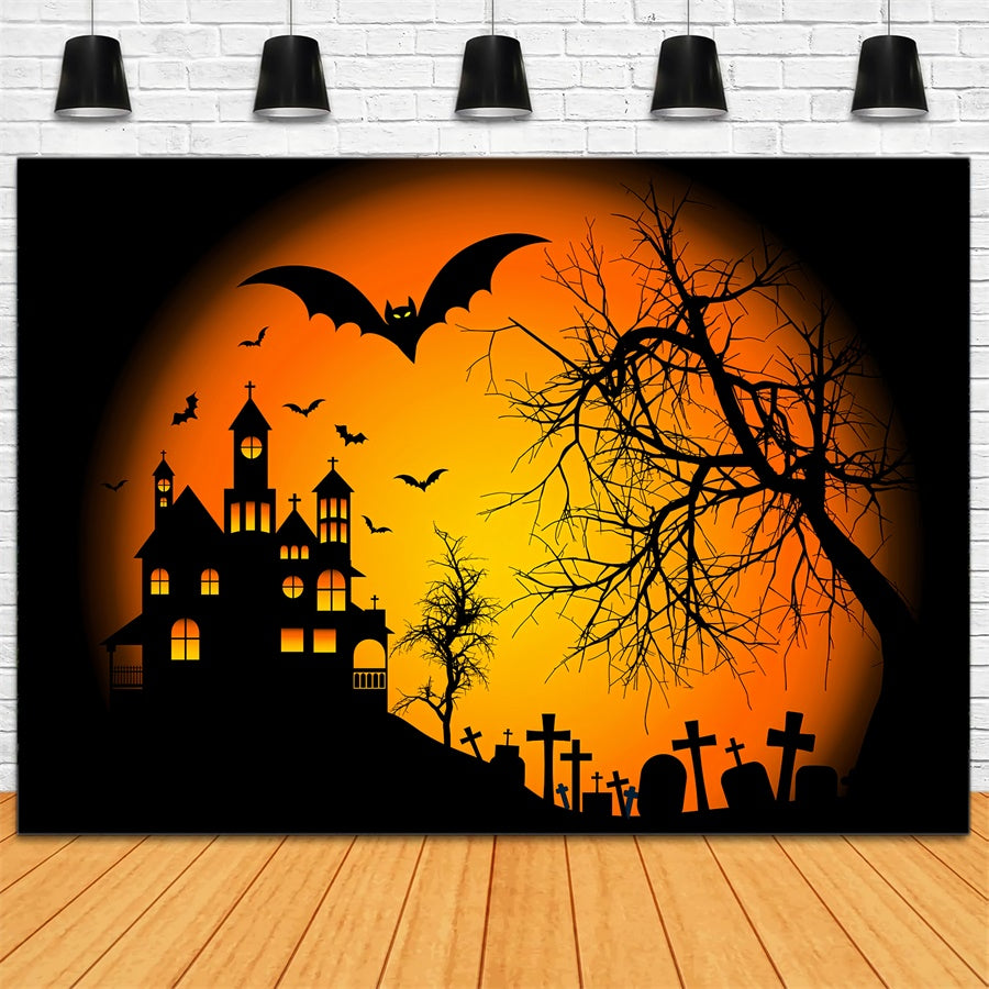 Twilight Over Haunted Hill Halloween Backdrop UK BRP8-233