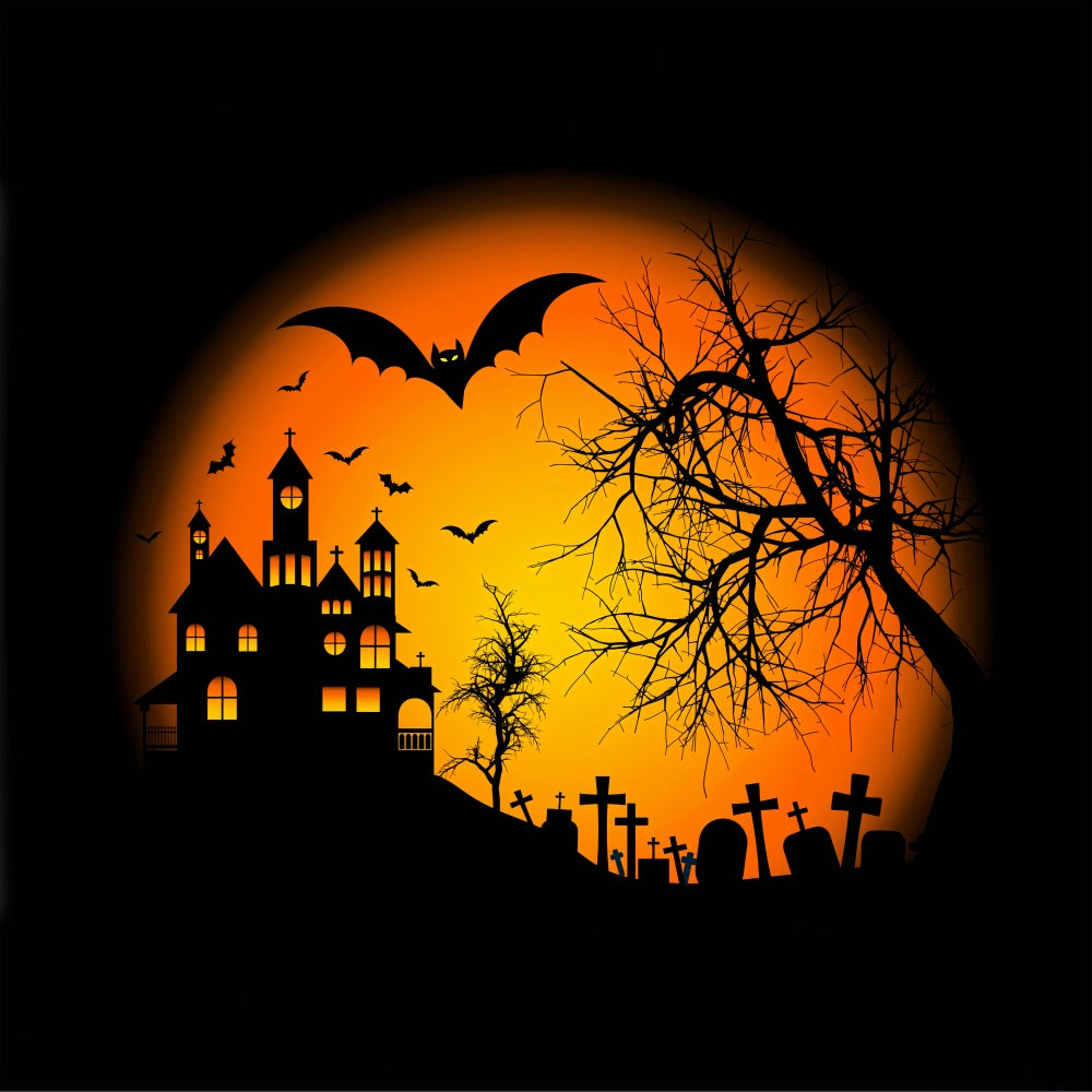 Twilight Over Haunted Hill Halloween Backdrop UK BRP8-233