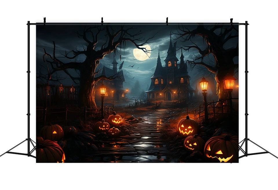 Sinister Pathway to Cursed House Halloween Backdrop UK BRP8-241