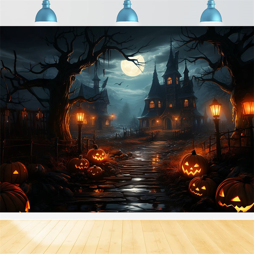 Sinister Pathway to Cursed House Halloween Backdrop UK BRP8-241