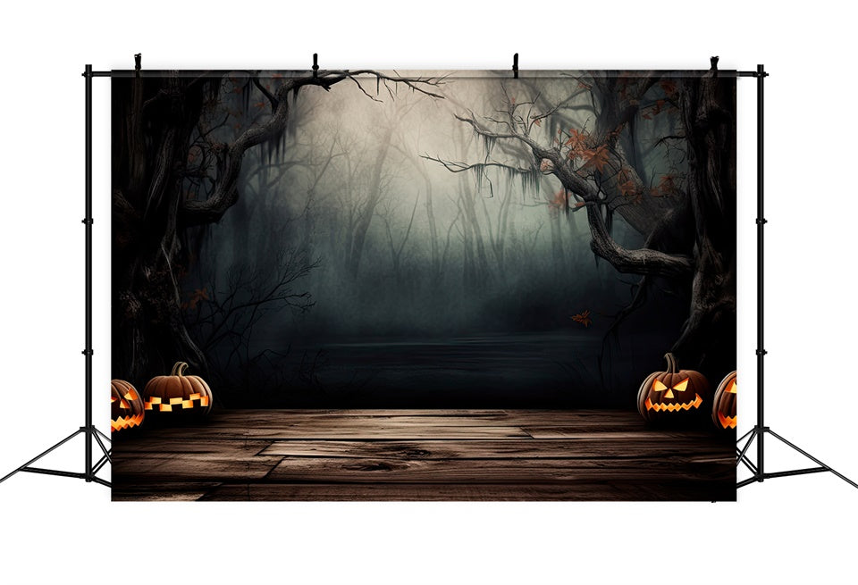 Misty Forest and Creepy Swamp Halloween Backdrop UK BRP8-244