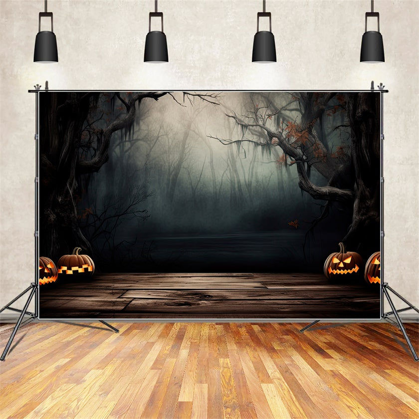 Misty Forest and Creepy Swamp Halloween Backdrop UK BRP8-244