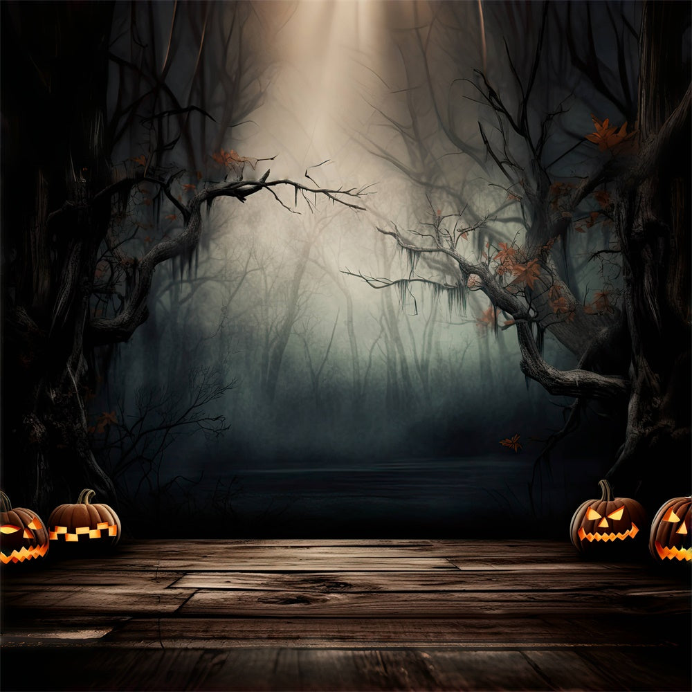 Misty Forest and Creepy Swamp Halloween Backdrop UK BRP8-244