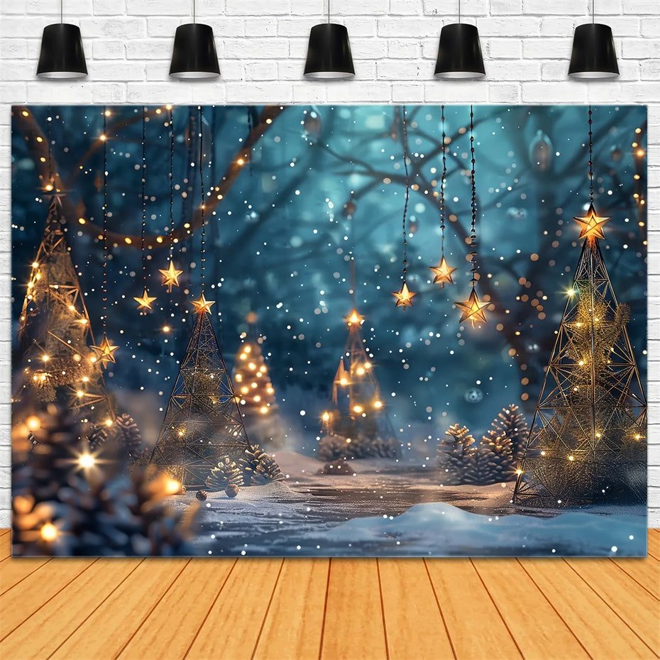 Christmas Enchanted Forest Lights Backdrop UK BRP8-25