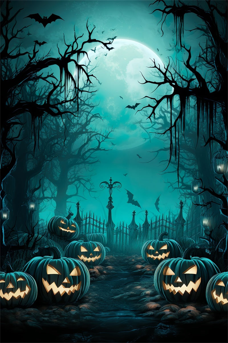 Halloween Night Forest Path and Fence background BRP8-265